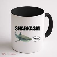 Sharkasm Funny Shark I Love Salad Coffee Mug thumb 1