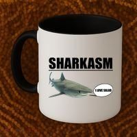 Sharkasm Funny Shark I Love Salad Coffee Mug thumb 2