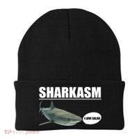 Sharkasm Funny Shark I Love Salad Beanie thumb 0