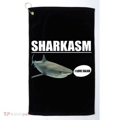 Sharkasm Funny Shark I Love Salad Golf Towel