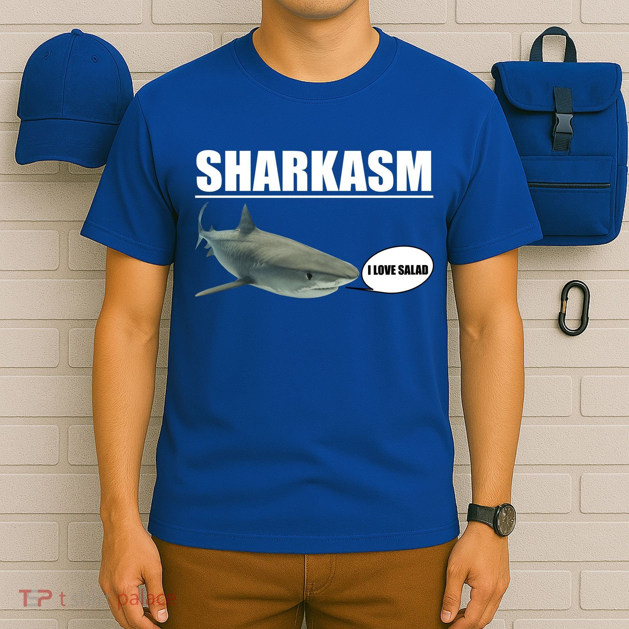 Sharkasm Funny Shark I Love Salad T-Shirt