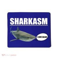 Sharkasm Funny Shark I Love Salad Mousepad thumb 0