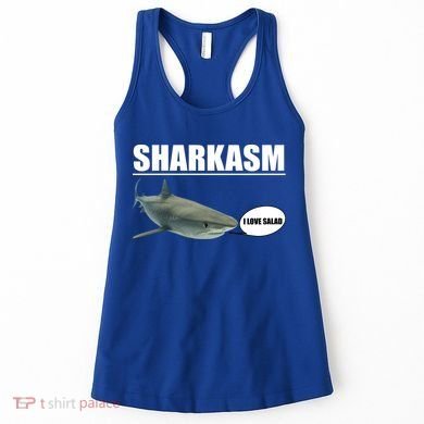 Sharkasm Funny Shark I Love Salad Women's Tank Top