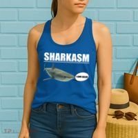 Sharkasm Funny Shark I Love Salad Women's Tank Top thumb 2