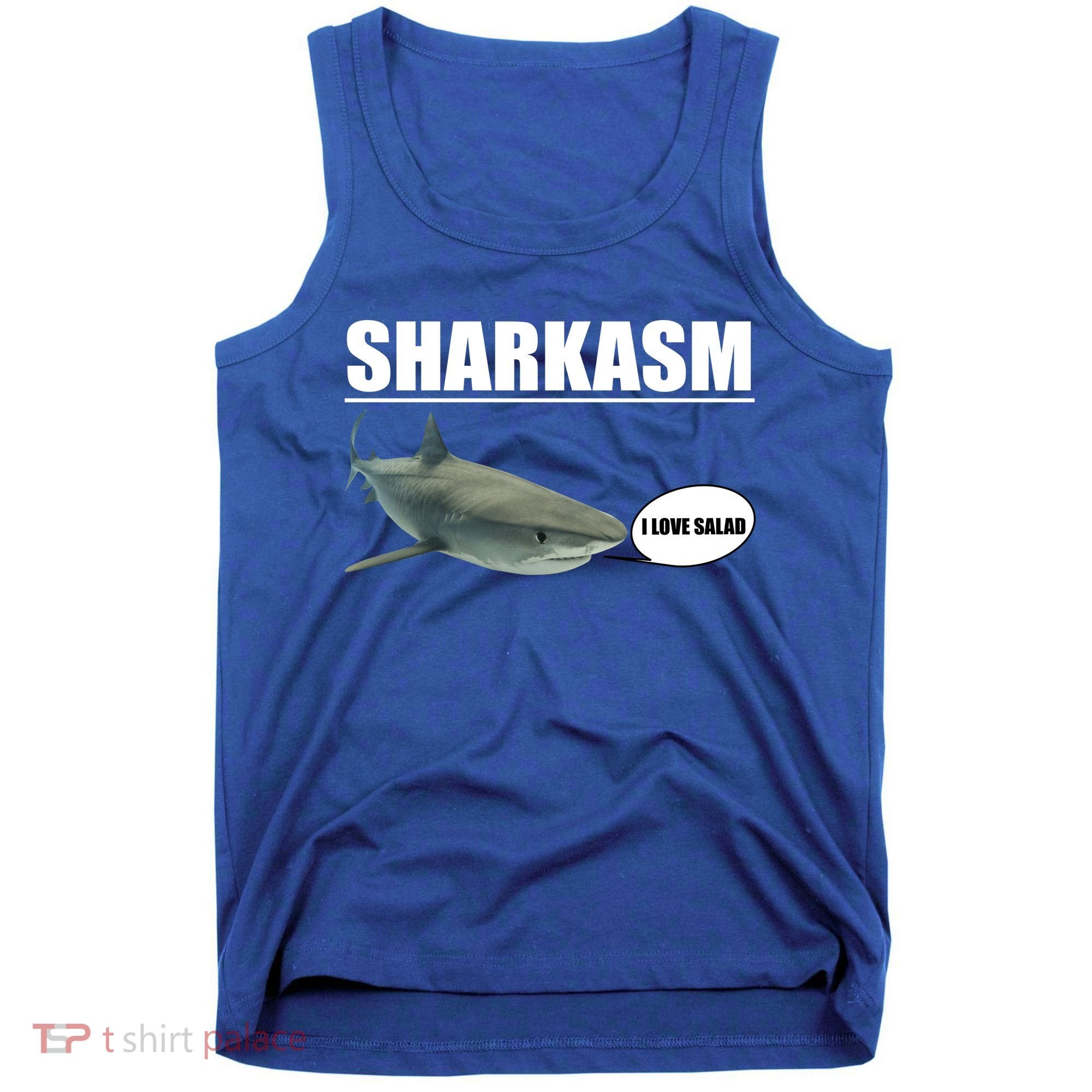 Sharkasm Funny Shark I Love Salad Tank Top