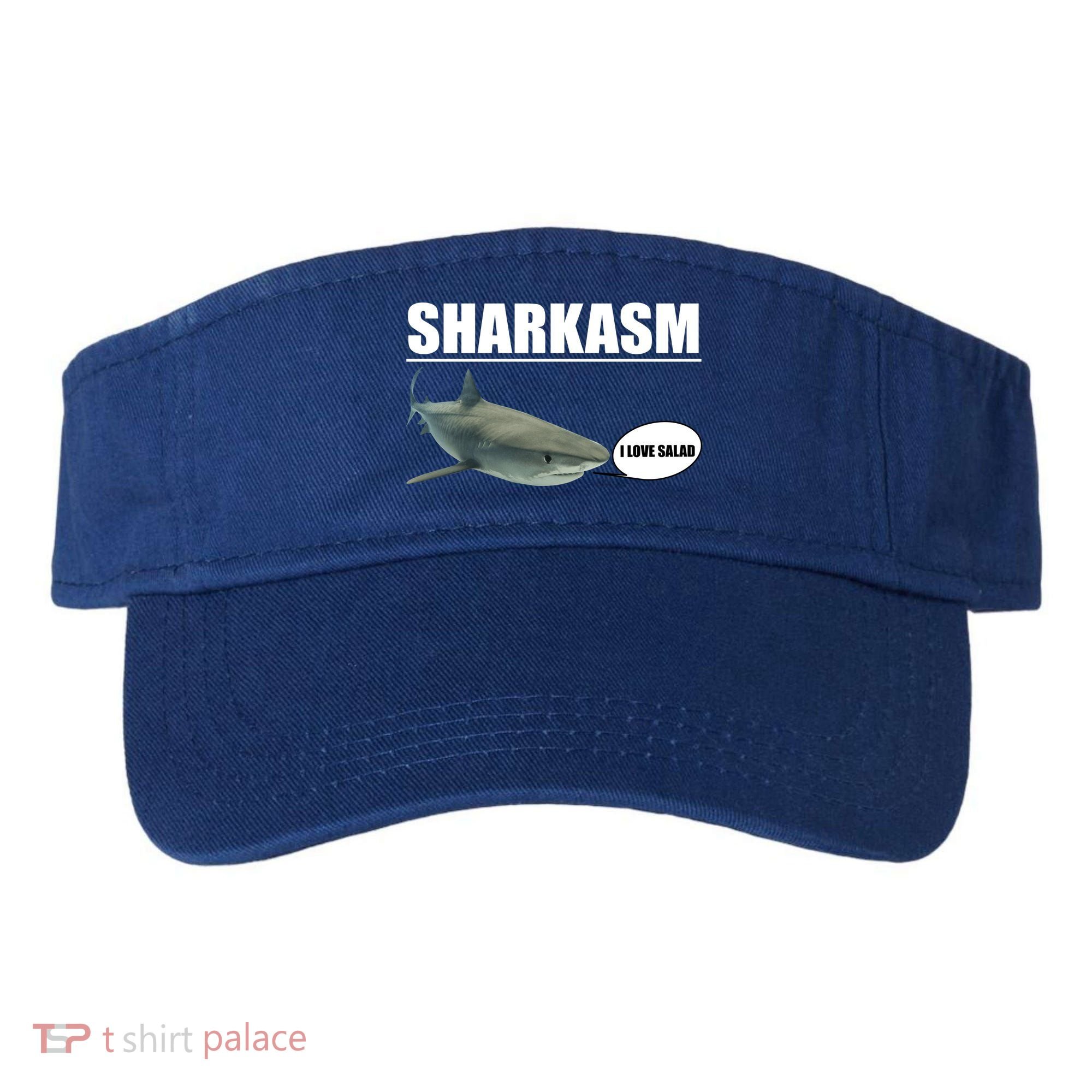 Sharkasm Funny Shark I Love Salad Visor