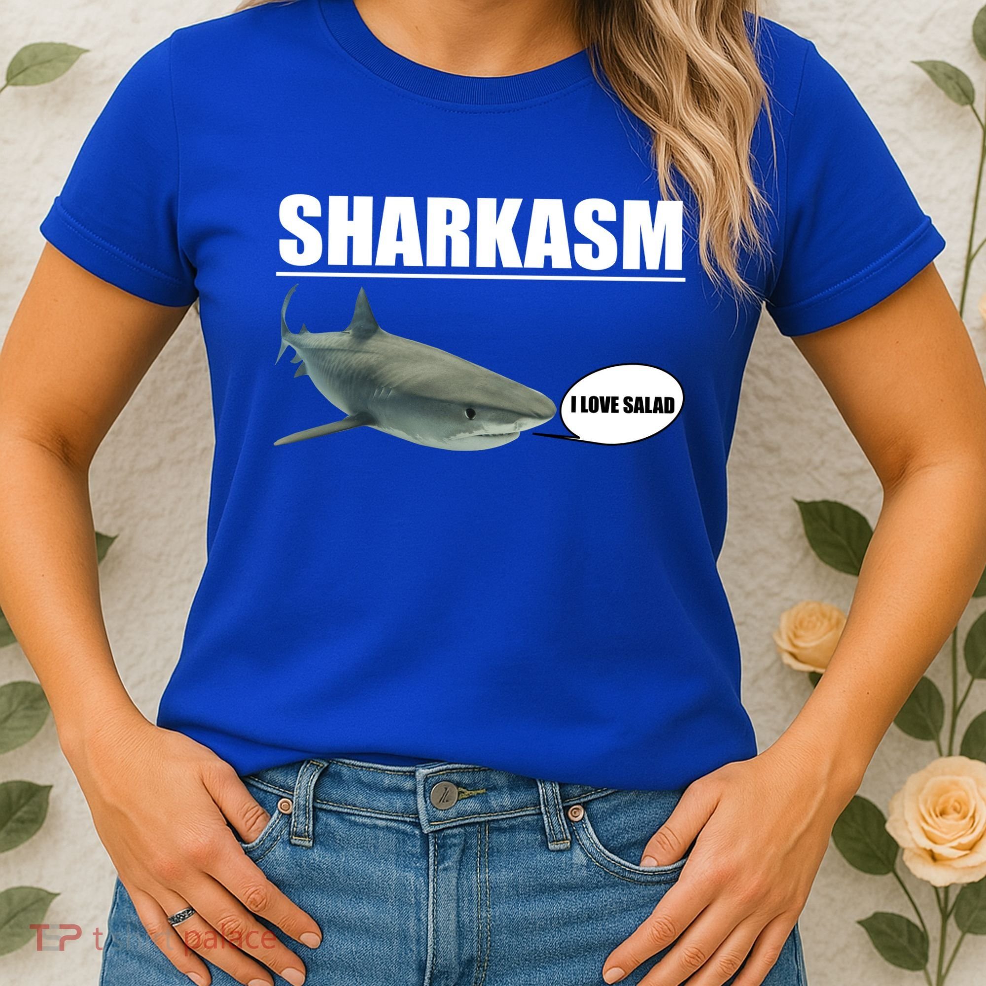 Sharkasm Funny Shark I Love Salad Women's T-Shirt