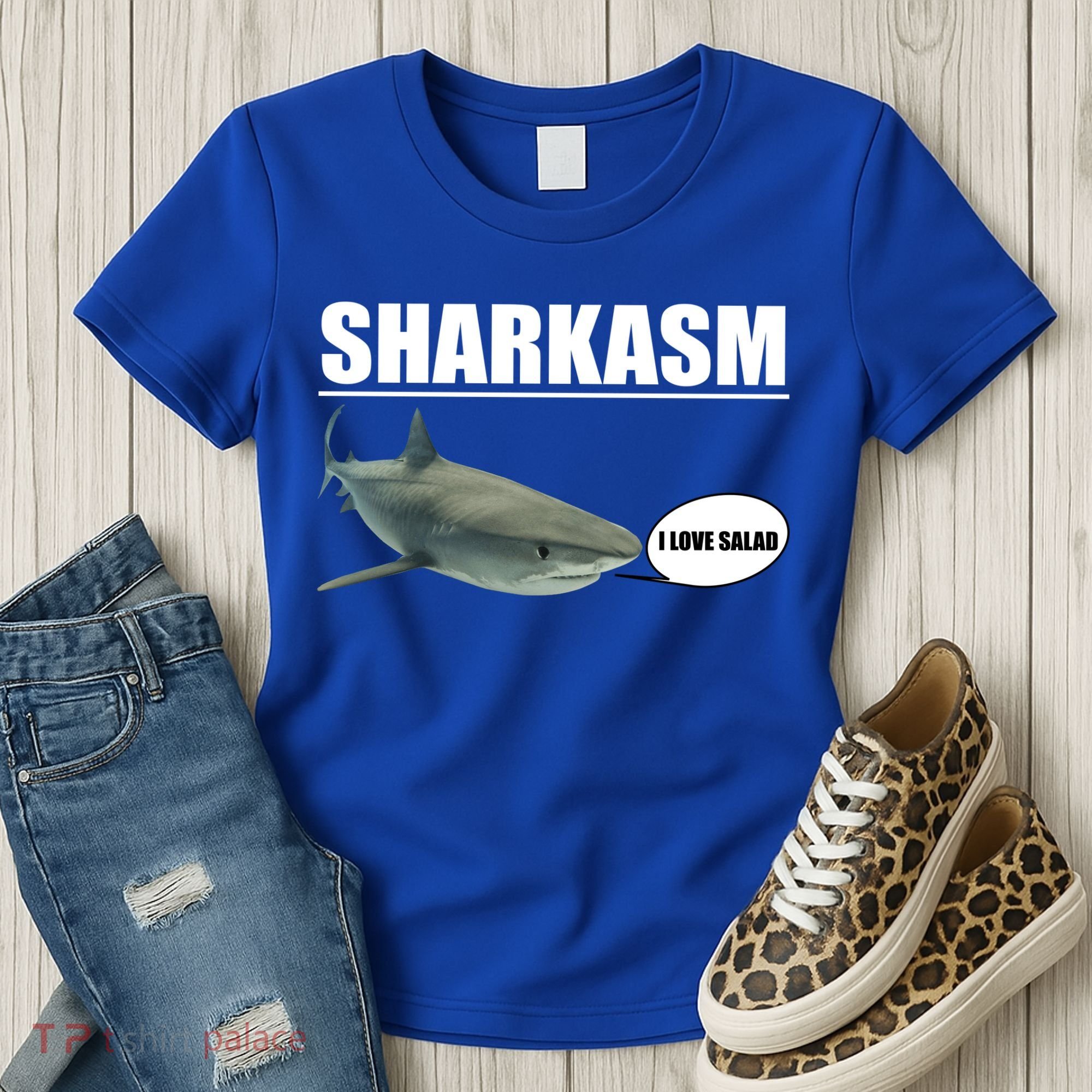 Sharkasm Funny Shark I Love Salad Women's T-Shirt