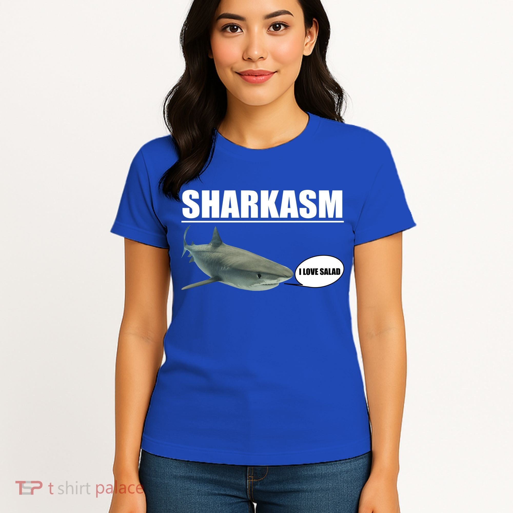 Sharkasm Funny Shark I Love Salad Women's T-Shirt