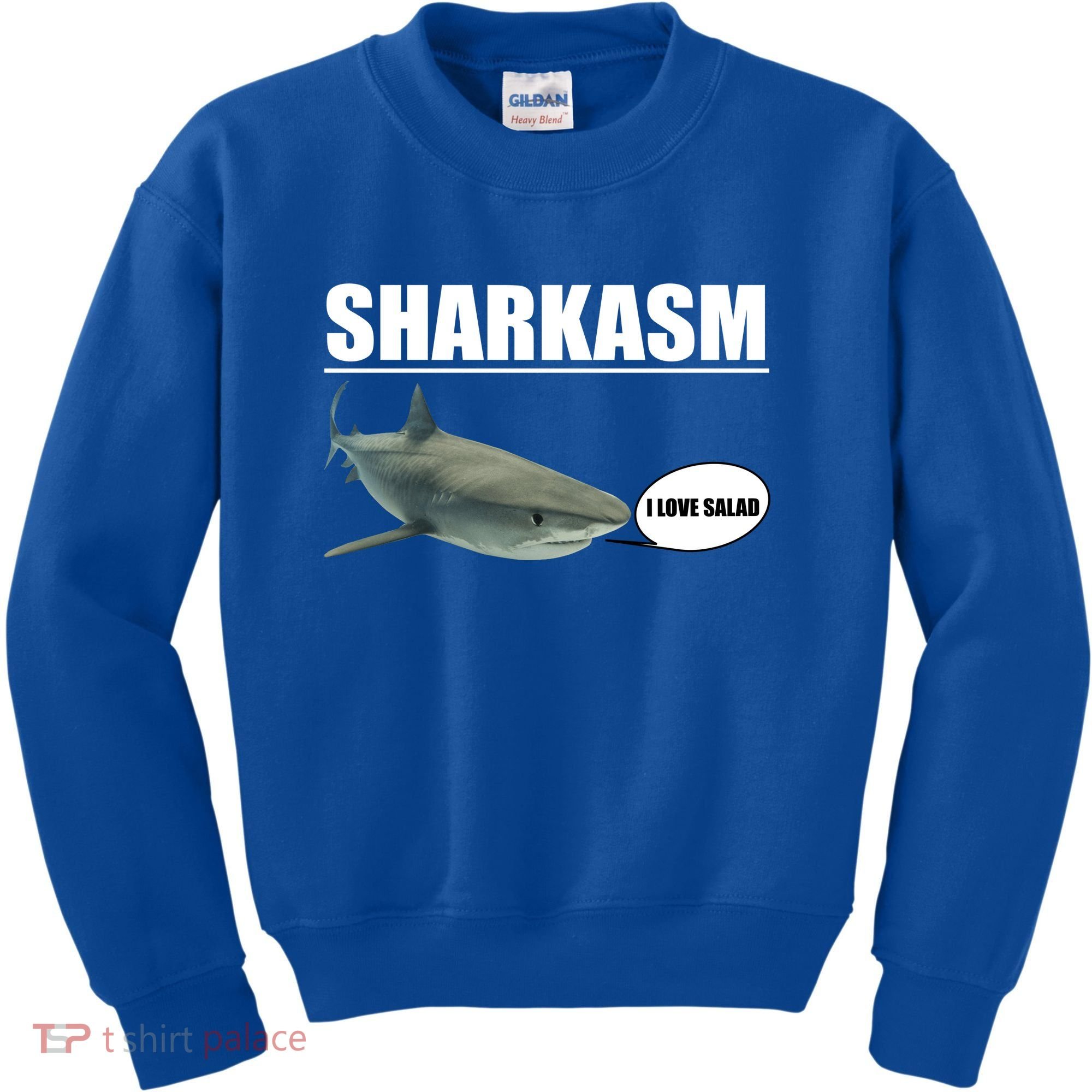 Sharkasm Funny Shark I Love Salad Kids Sweatshirt