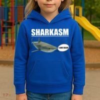 Sharkasm Funny Shark I Love Salad Kids Hoodie thumb 3