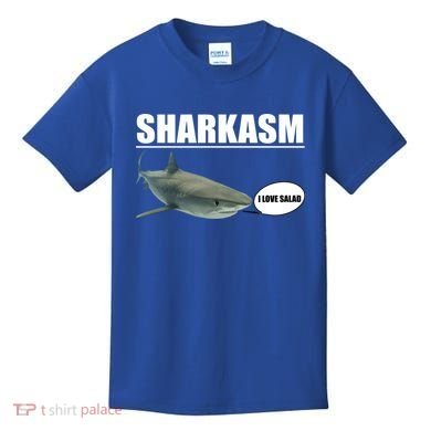 Sharkasm Funny Shark I Love Salad Kids T-Shirt