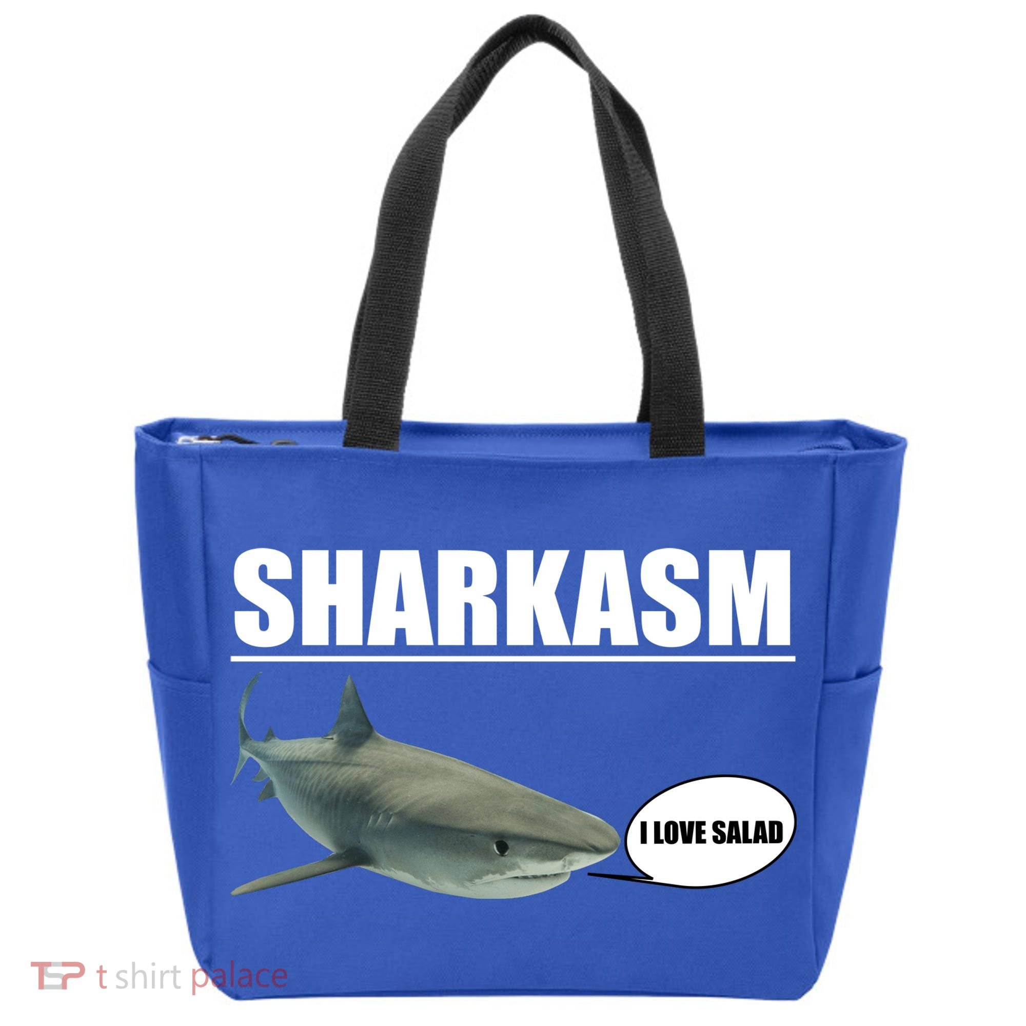 Sharkasm Funny Shark I Love Salad Tote Bag