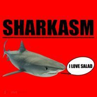 Sharkasm Funny Shark I Love Salad Santa Hat thumb 1