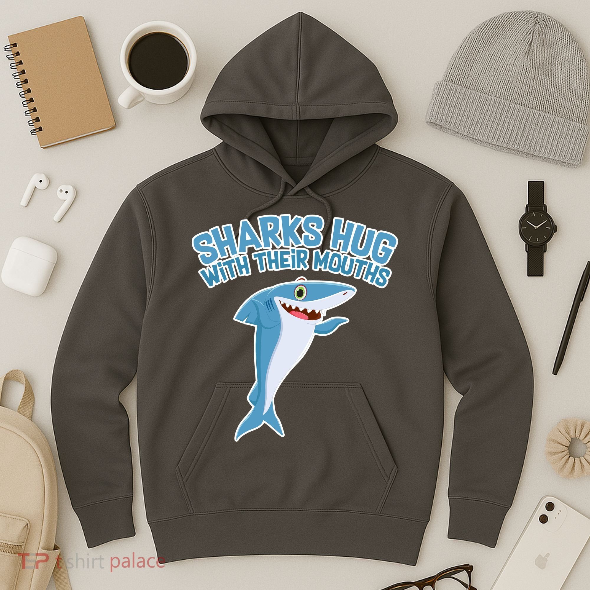 Sharks Hug With Their Mouth Hoodie