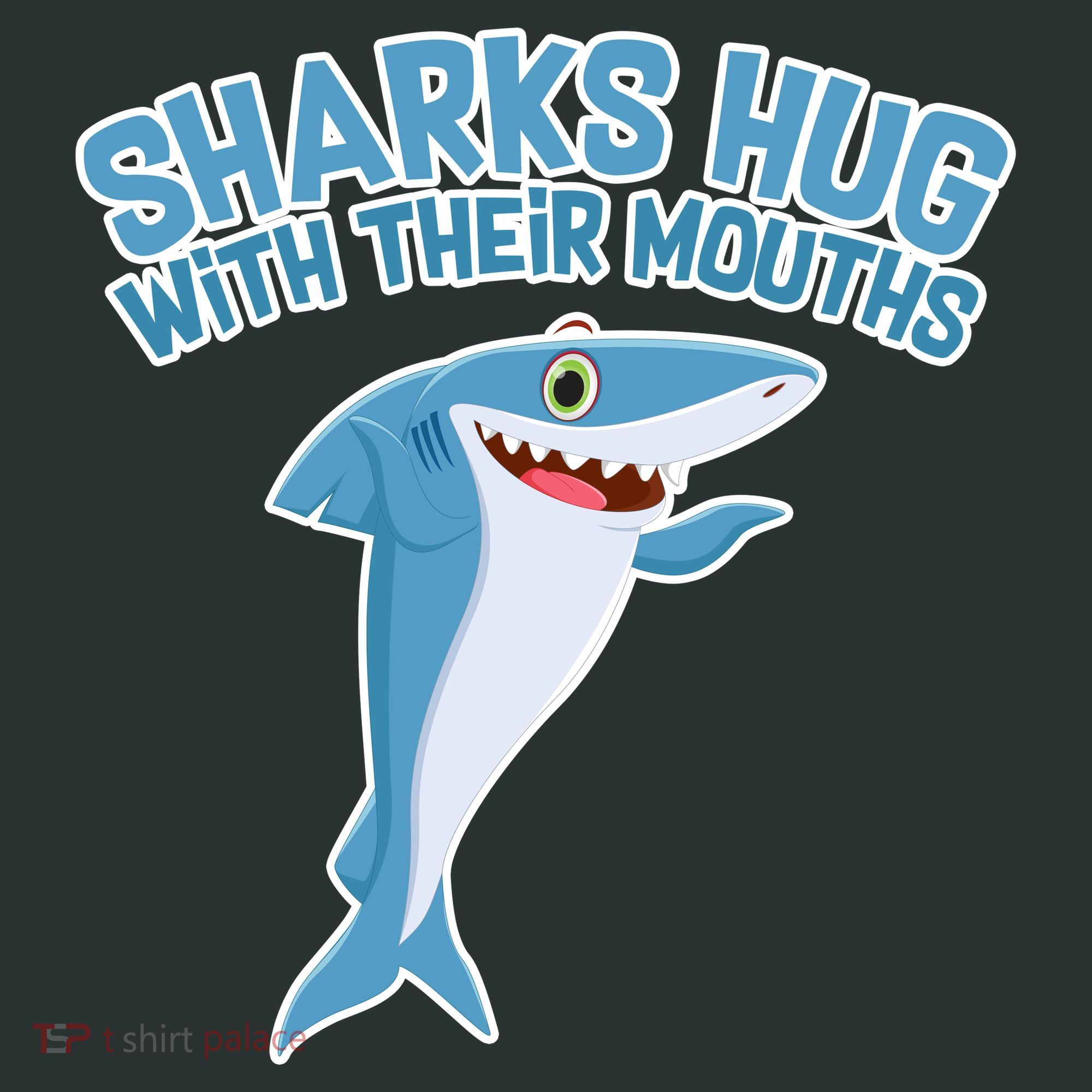 Sharks Hug With Their Mouth Kids Long Sleeve Shirt