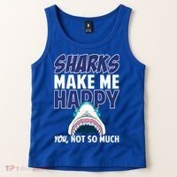 Sharks Make Me Happy You Not So Much Tank Top thumb 2