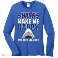 Sharks Make Me Happy You Not So Much Women's Long Sleeve Shirt thumb 0