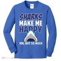 Sharks Make Me Happy You Not So Much Kids Long Sleeve Shirt thumb 0