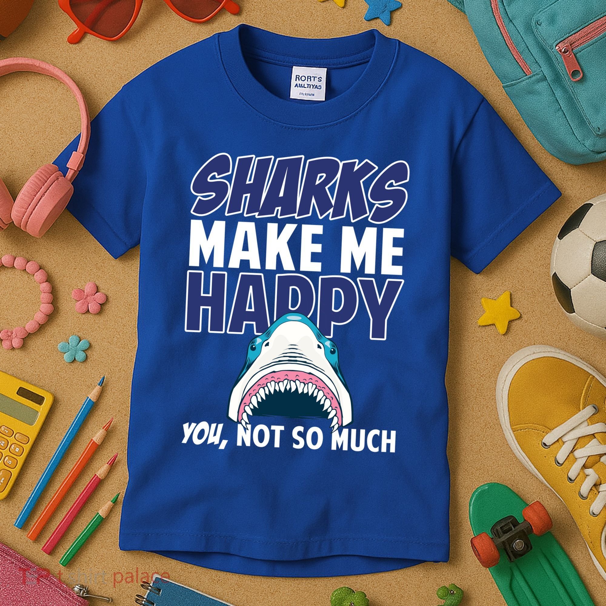 Sharks Make Me Happy You Not So Much Kids T-Shirt