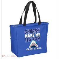Sharks Make Me Happy You Not So Much Tote Bag thumb 2