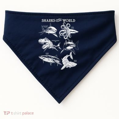 Sharks Of The World USA-Made Doggie Bandana