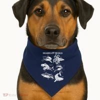 Sharks Of The World USA-Made Doggie Bandana thumb 1