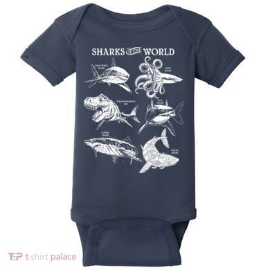 Sharks Of The World Baby Bodysuit
