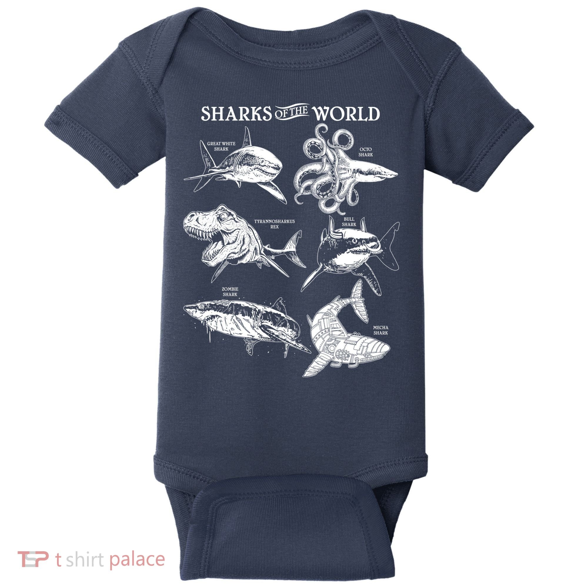 Sharks Of The World Baby Bodysuit