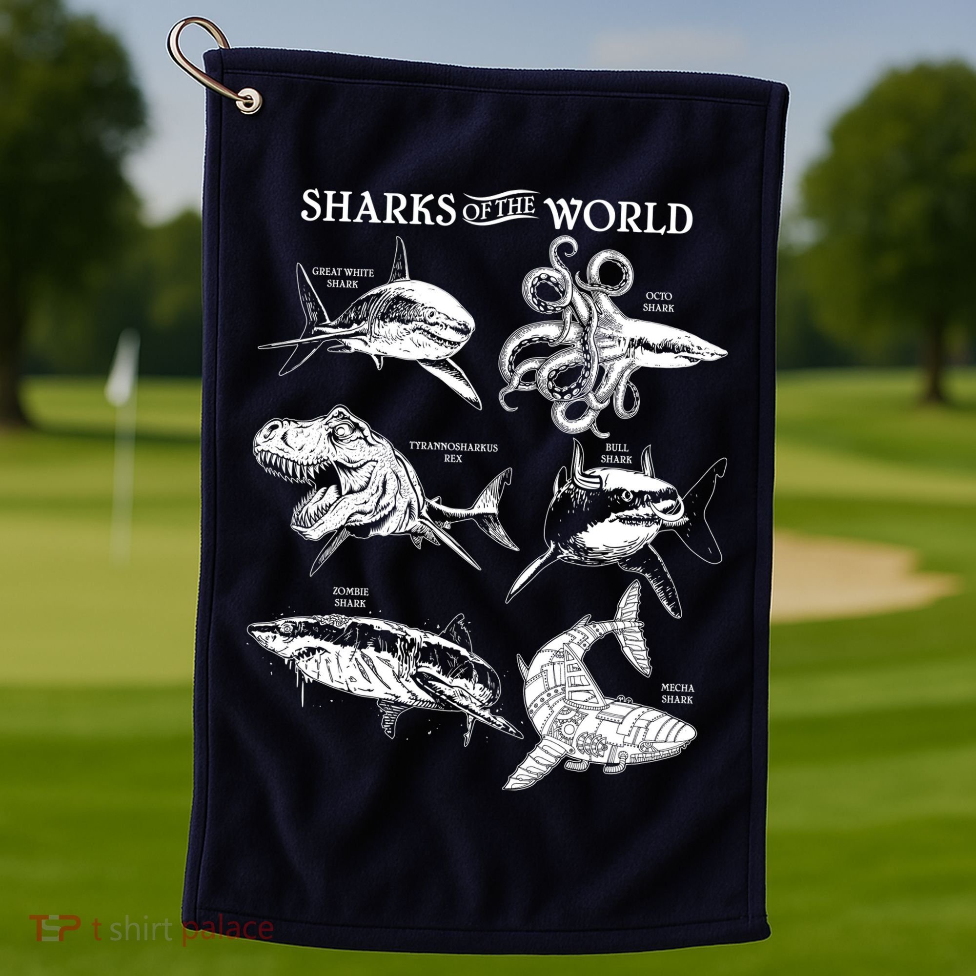 Sharks Of The World Golf Towel