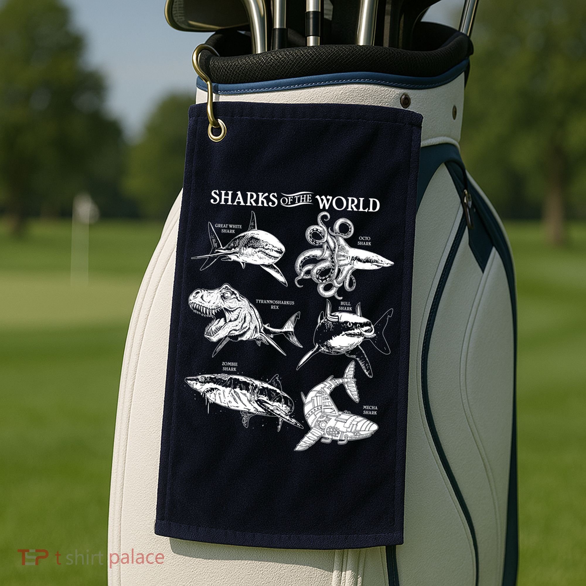 Sharks Of The World Golf Towel