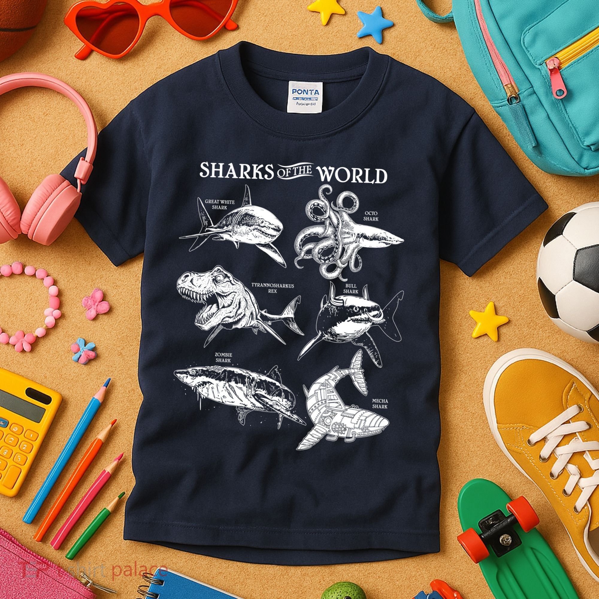 Sharks Of The World Kids T-Shirt