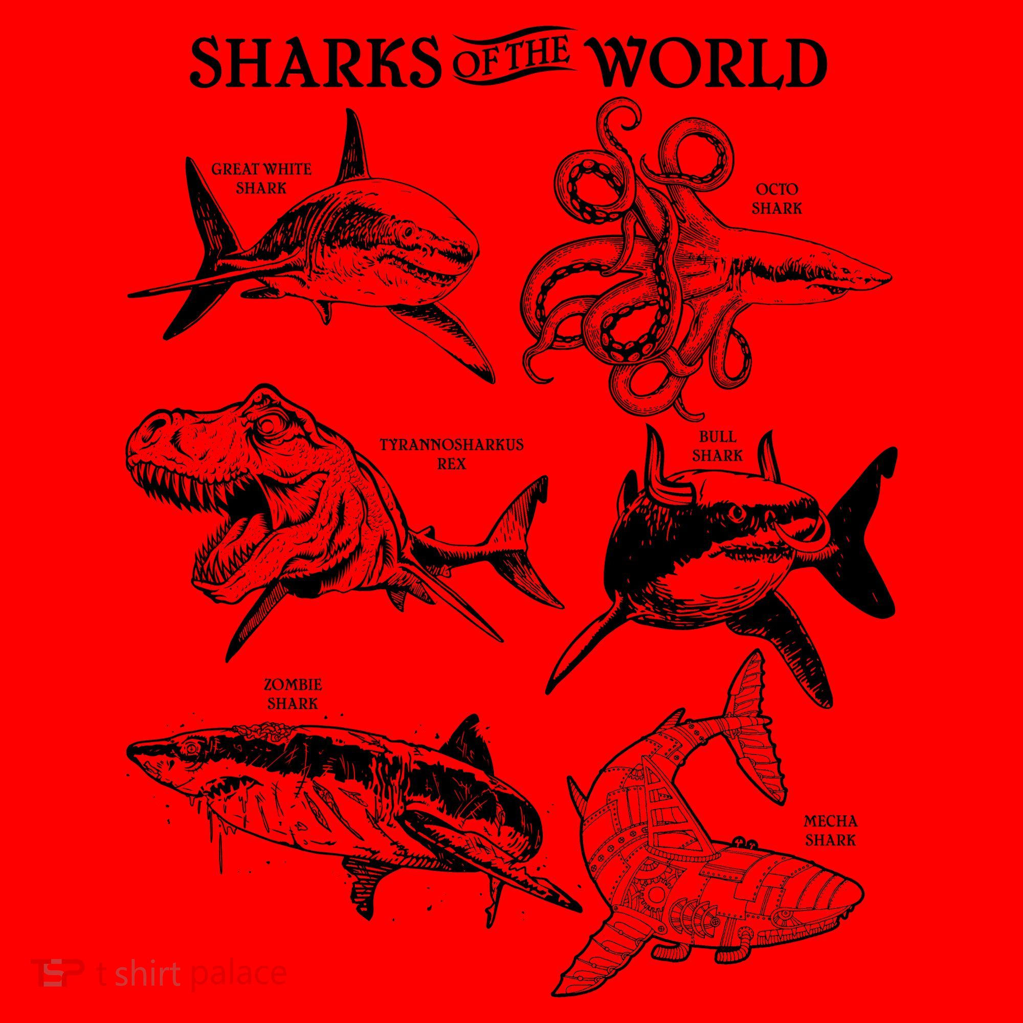 Sharks Of The World Santa Hat