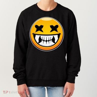 Sharp Toothed Smiley Creepy Emoji Women's Sweatshirt