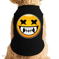 Sharp Toothed Smiley Creepy Emoji Doggie Tank thumb 0