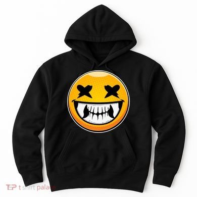 Sharp Toothed Smiley Creepy Emoji Hoodie