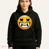 Sharp Toothed Smiley Creepy Emoji Hoodie thumb 5