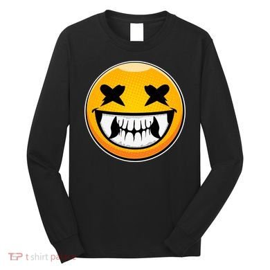Sharp Toothed Smiley Creepy Emoji Long Sleeve Shirt