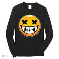Sharp Toothed Smiley Creepy Emoji Long Sleeve Shirt thumb 0