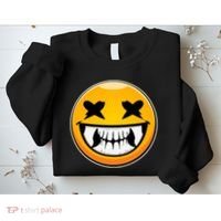 Sharp Toothed Smiley Creepy Emoji Sweatshirt thumb 2