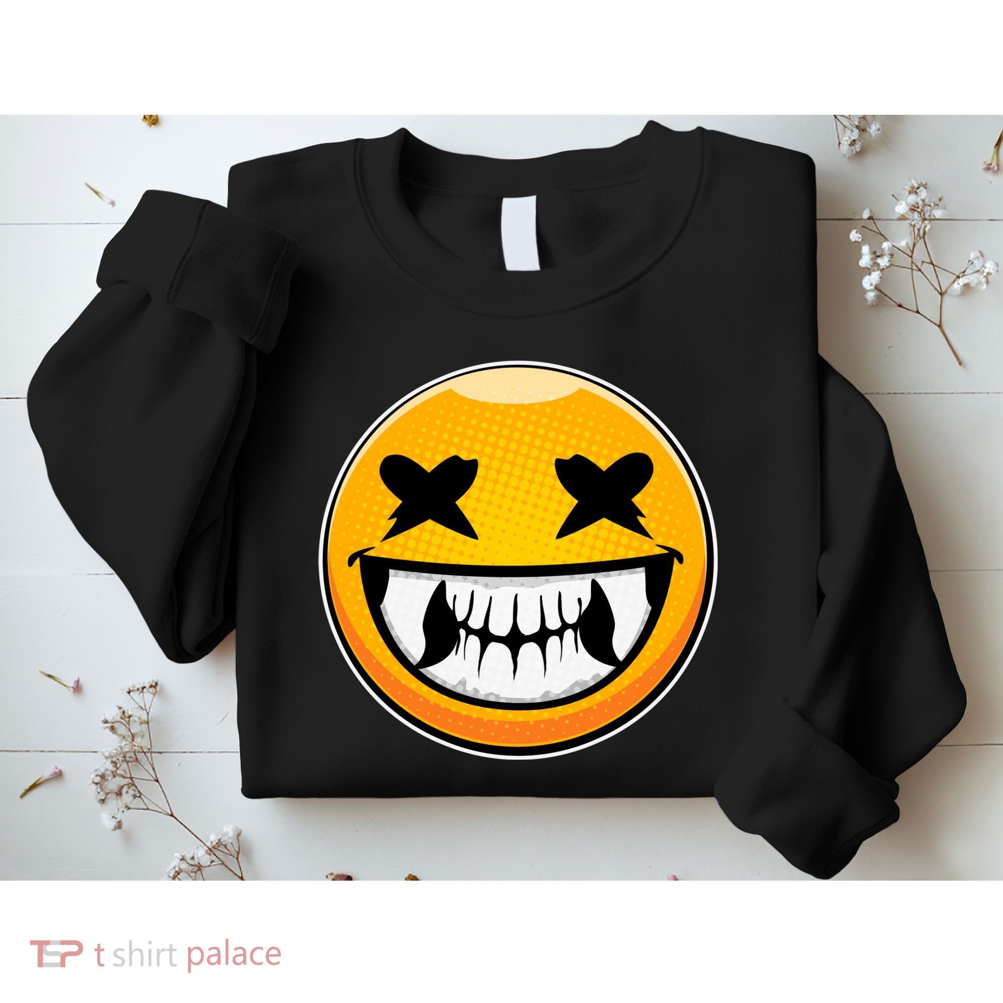 Sharp Toothed Smiley Creepy Emoji Sweatshirt