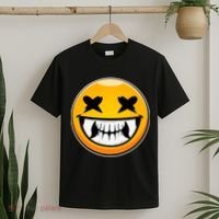 Sharp Toothed Smiley Creepy Emoji T-Shirt thumb 2