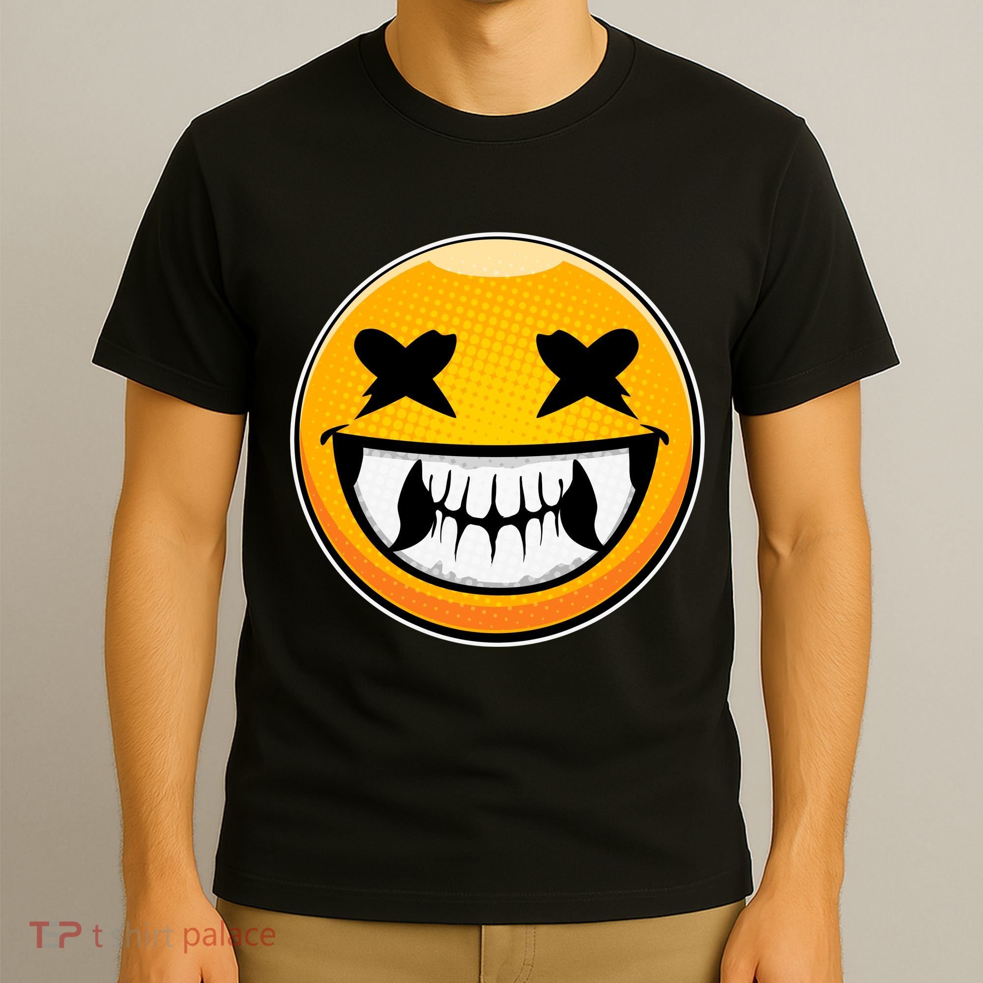 Sharp Toothed Smiley Creepy Emoji T-Shirt