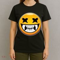 Sharp Toothed Smiley Creepy Emoji T-Shirt thumb 4