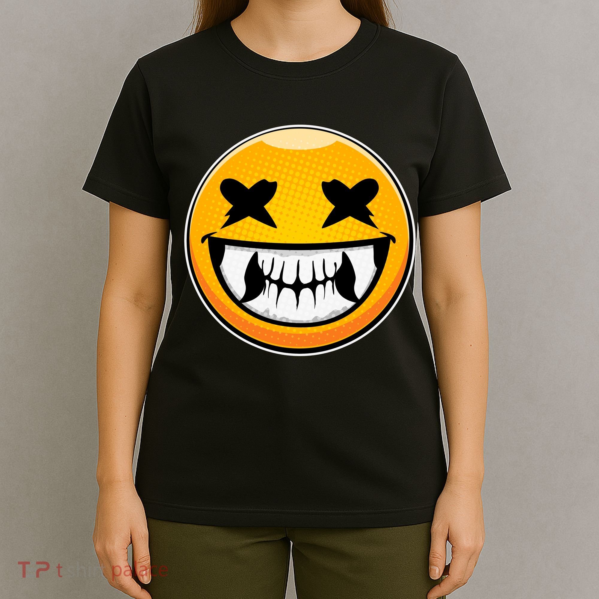 Sharp Toothed Smiley Creepy Emoji T-Shirt