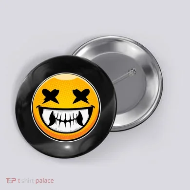 Sharp Toothed Smiley Creepy Emoji Button