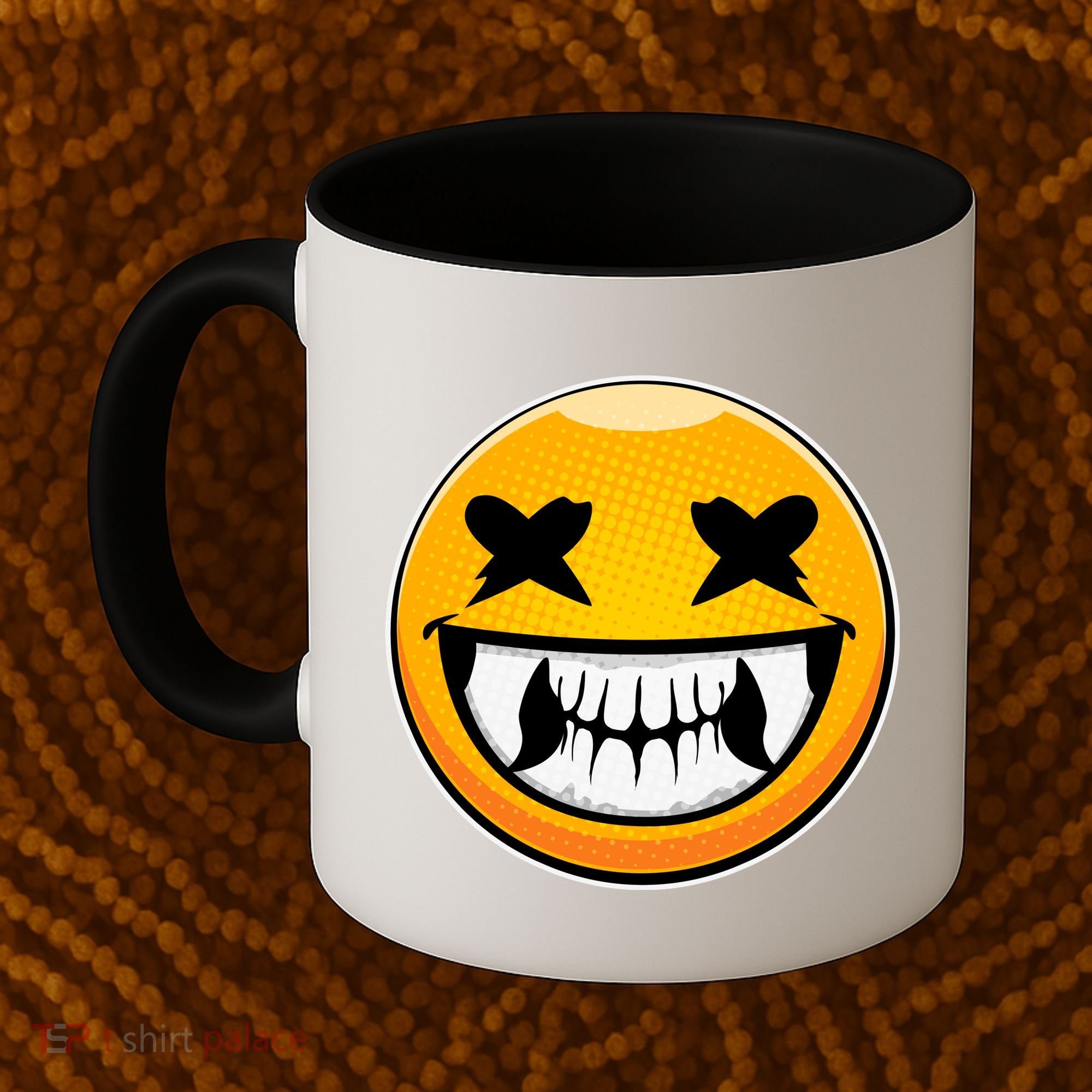 Sharp Toothed Smiley Creepy Emoji Coffee Mug
