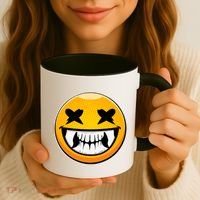 Sharp Toothed Smiley Creepy Emoji Coffee Mug thumb 3