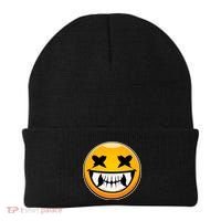 Sharp Toothed Smiley Creepy Emoji Beanie thumb 0