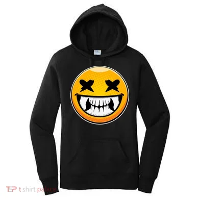 Sharp Toothed Smiley Creepy Emoji Women's Hoodie